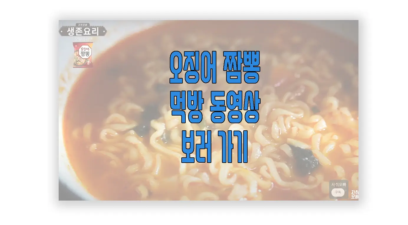 오징어 짬뽕 먹방 동영상 보러 가기 링크 사진